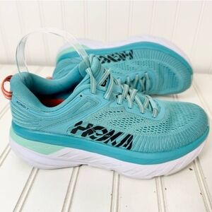 Hoka Bondi 7 Teal Running Shoes